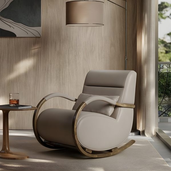 Ādas šūpuļkrēsls