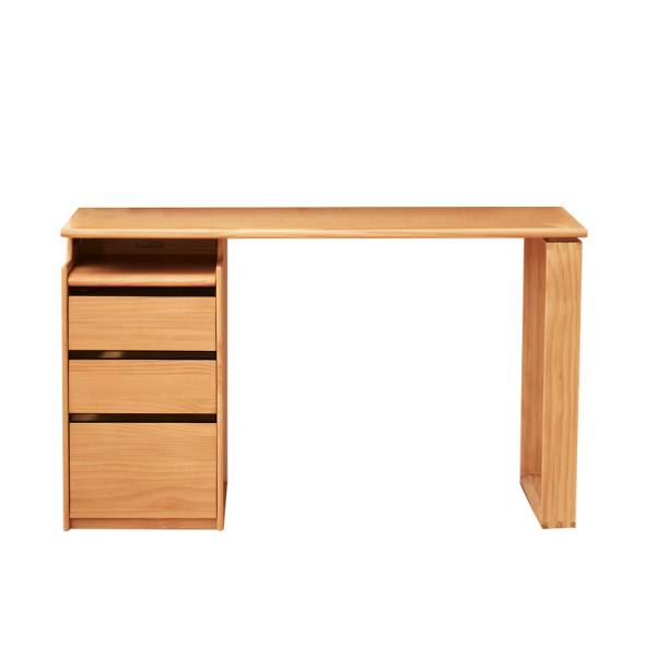 Wooden computer desk with chest of drawers