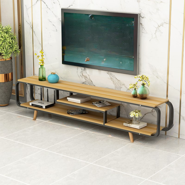 TV statīvs ar atvērtiem plauktiem