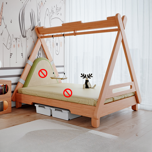 Bērnu gulta ar matraci un nojumes telts