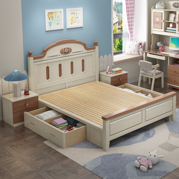 Bed with four drawers and mattress