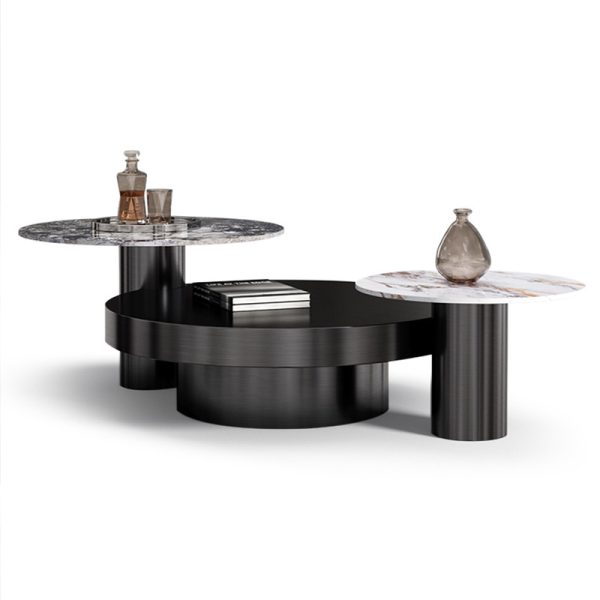 Melns apaļš kafijas galdiņš