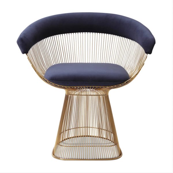 Dining Chair with Gold Metal Frame