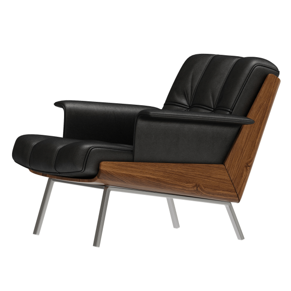 Leather chair with armrests