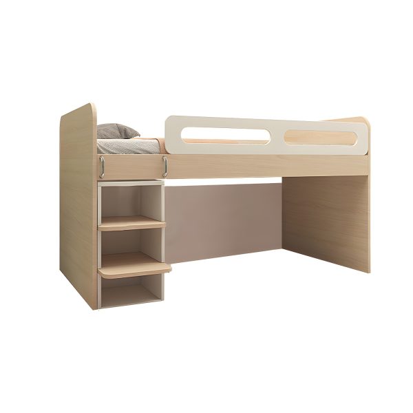 Children's loft bed with mattress