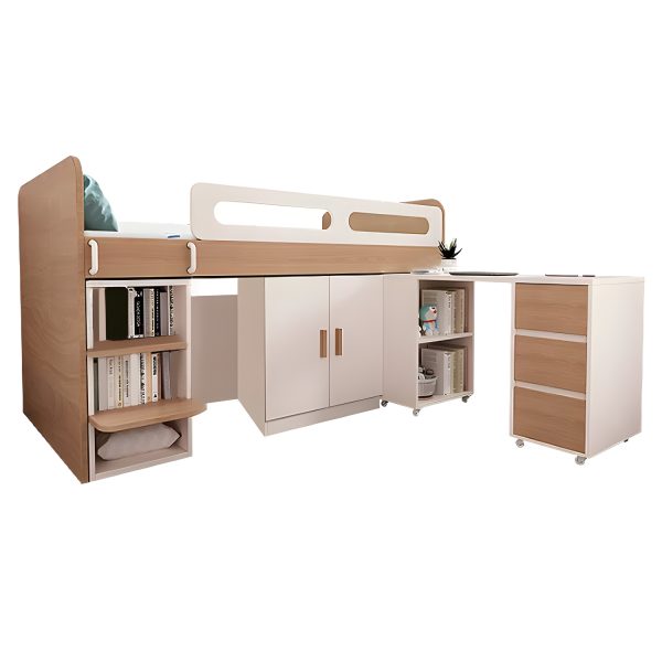 Children's loft bed with mattress