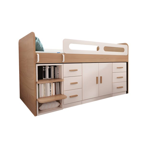 Children's loft bed with mattress