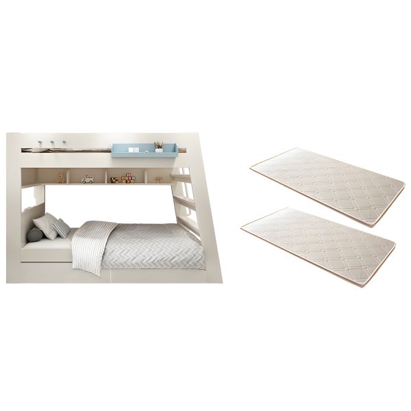 Белая двухъярусная кровать с ящиками для хранения вещей