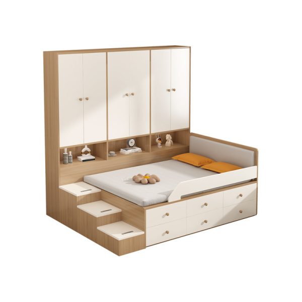 Bed Set with Storage Drawers and Wardrobe