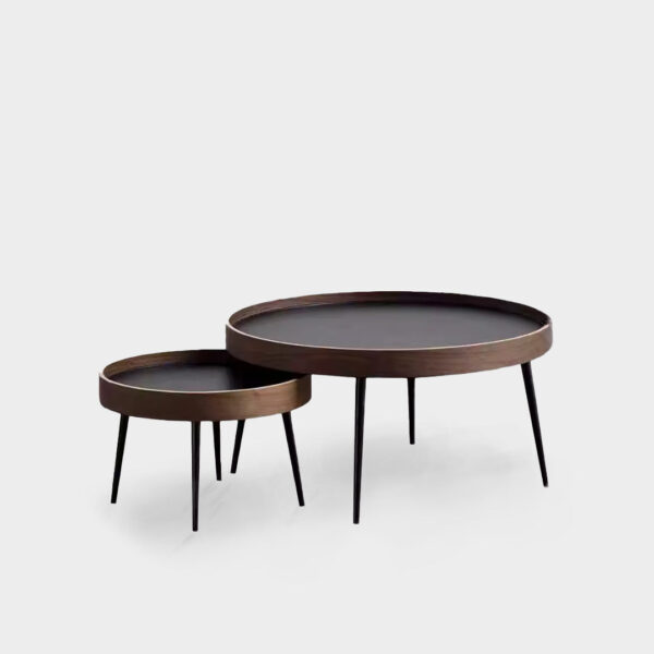 Leif Round Black Walnut Coffee Table