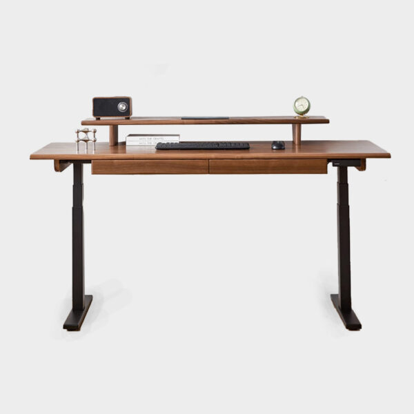 Zander Black Walnut Solid Wood Electric Standing Desk